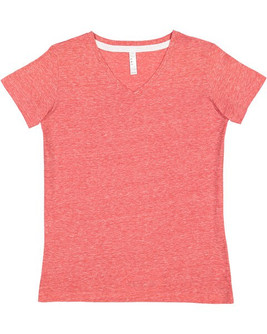 LAT 3591 - Ladies V-Neck Harborside Melange Jersey T-Shirt