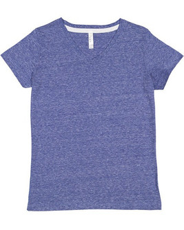 LAT 3591 - Ladies V-Neck Harborside Melange Jersey T-Shirt