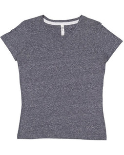 LAT 3591 - Ladies V-Neck Harborside Melange Jersey T-Shirt