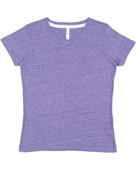 LAT 3591 - Ladies V-Neck Harborside Melange Jersey T-Shirt
