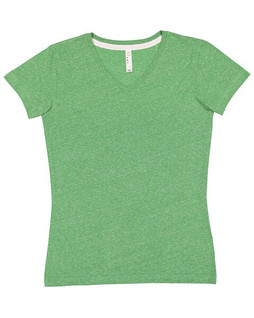 LAT 3591 - Ladies V-Neck Harborside Melange Jersey T-Shirt