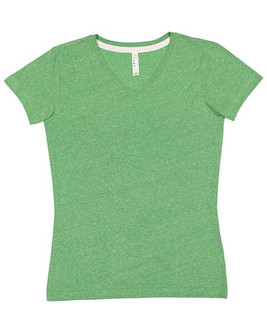 LAT 3591 - Ladies V-Neck Harborside Melange Jersey T-Shirt