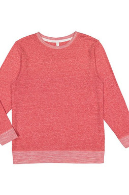 LAT 6965 - Harborside French Terry Crewneck with Stylish Elbow Patches