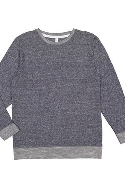 LAT 6965 - Harborside French Terry Crewneck with Stylish Elbow Patches