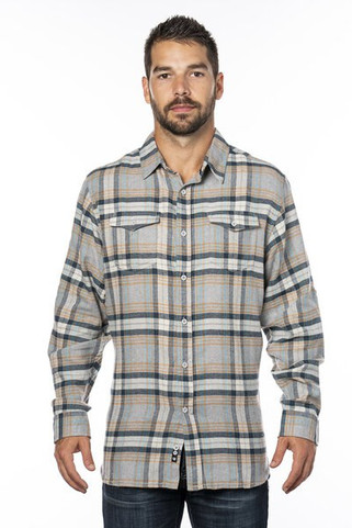 Burnside B8210 - Camisa de franela de manga larga
