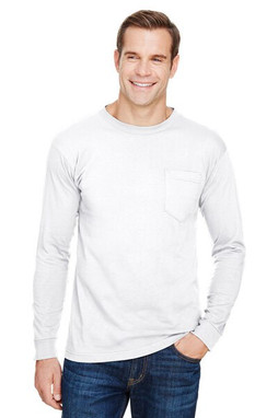 Bayside 3055 - Union-Made Long Sleeve T-Shirt with a Pocket