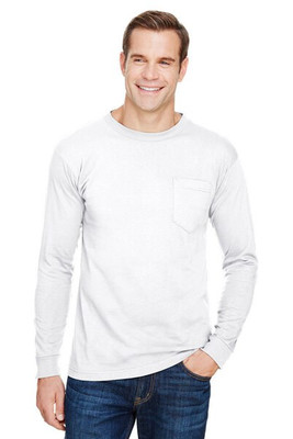 Bayside 3055 - Union-Made Long Sleeve T-Shirt with a Pocket
