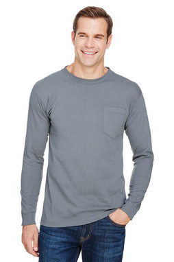 Bayside 3055 - Union-Made Long Sleeve T-Shirt with a Pocket
