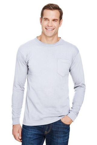 Bayside 3055 - Union-Made Long Sleeve T-Shirt with a Pocket