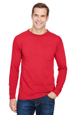 Bayside 3055 - Union-Made Long Sleeve T-Shirt with a Pocket