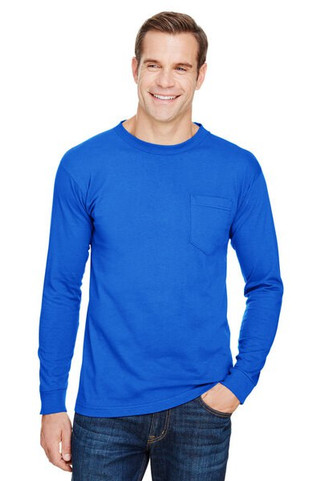 Bayside 3055 - Union-Made Long Sleeve T-Shirt with a Pocket