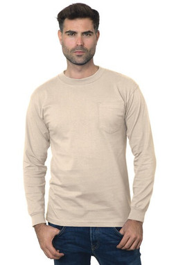 Bayside 3055 - Union-Made Long Sleeve T-Shirt with a Pocket