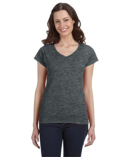 Gildan G64VL - T-shirt Femme Col V Doux et Ajusté en Coton