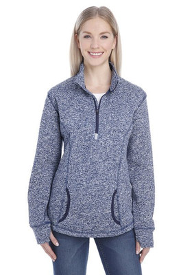 J. America 8617 - Ladies' Cosmic Fleece Quarter Zip Pullover