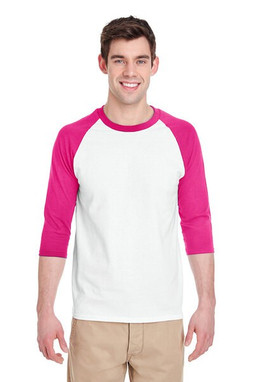 Gildan 5700 - Remera de algodón grueso manga raglán tres cuartos 