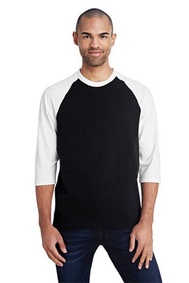 Gildan 5700 - Remera de algodón grueso manga raglán tres cuartos