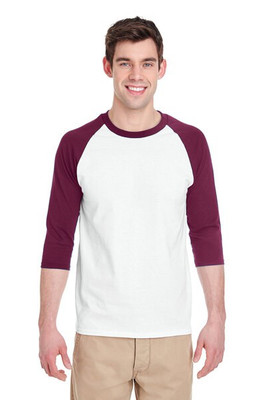Gildan 5700 - Remera de algodón grueso manga raglán tres cuartos