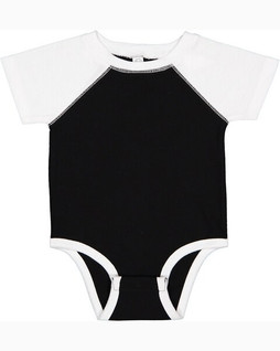 Rabbit Skins 4430 - Fine Jersey Infant Three-Quarter Sleeve Baseball Bodysuit