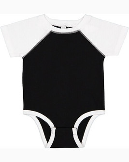 Rabbit Skins 4430 - Fine Jersey Infant Three-Quarter Sleeve Baseball Bodysuit
