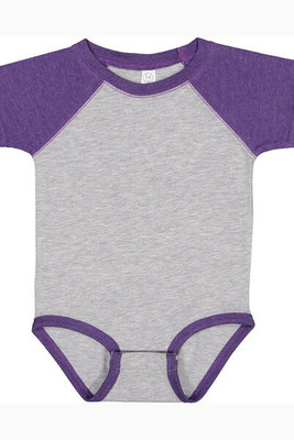 Rabbit Skins 4430 - Fine Jersey Infant Three-Quarter Sleeve Baseball Bodysuit