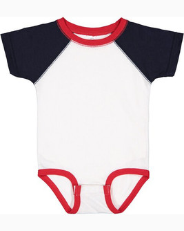 Rabbit Skins 4430 - Fine Jersey Infant Three-Quarter Sleeve Baseball Bodysuit