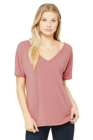Bella+Canvas 8815 - Ladies Flowy V-Neck Drop-Sleeve Tee