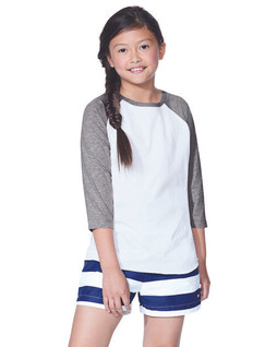 LAT 6130 - Youth Retro Style Three-Quarter Sleeve Baseball Tee