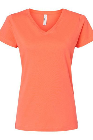 LAT 3507 - Remera fina de jersey con cuello en V