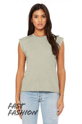 Bella+Canvas 8804 - T-shirt musclé fluide pour femmes avec poignet roulé