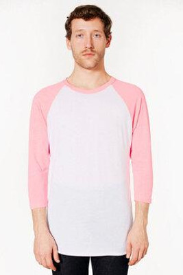 American Apparel BB453W - Unisex Poly-Cotton 3/4-Sleeve Raglan T-Shirt