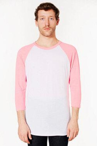 American Apparel BB453W - Unisex Poly-Cotton 3/4-Sleeve Raglan T-Shirt