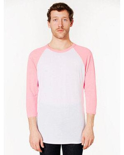 American Apparel BB453W - Unisex Poly-Cotton 3/4-Sleeve Raglan T-Shirt