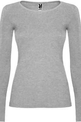Roly CA1218 - Elegant Cotton Long-Sleeve Women's Tee with Trimmed Neck