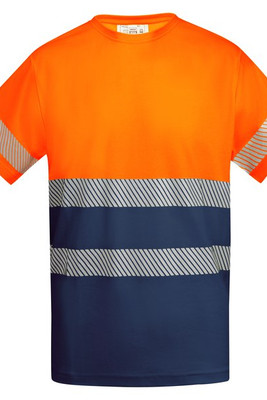 Roly HV9317 - TAURI Technisch hoog zichtbaar T-shirt met korte mouwen