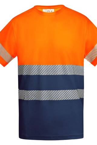 Roly HV9317 - TAURI Technisch hoog zichtbaar T-shirt met korte mouwen