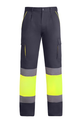Roly HV9321 - ENIX Lined high-visibility multipocket long trousers