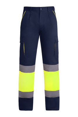 Roly HV9321 - ENIX Lined high-visibility multipocket long trousers