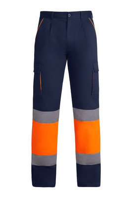 Roly HV9321 - ENIX Lined high-visibility multipocket long trousers
