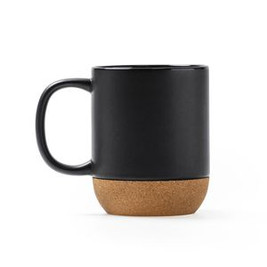 ROSELLA Great ceramic mug designed in matte finish and with a natural cork base - EgotierPro MD4013