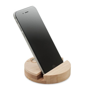 GROW ROUND STAND Eco-Friendly Birch Wood Phone Stand with Seeds - GiftRetail MO6691