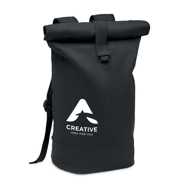 GiftRetail MO6704 - ZURICH ROLL Zurich Rolltop Washed Canvas Backpack with RPET Lining