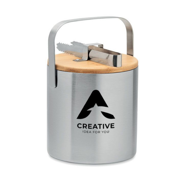 GiftRetail MO6741 - KOKKOLA 1.2L Insulated Ice Bucket with Bamboo Lid