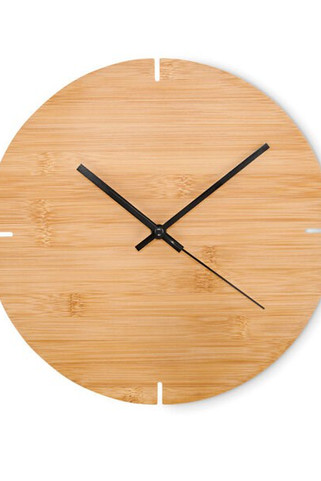 ESFERE Eco-Friendly Bamboo Round Wall Clock 30cm - GiftRetail MO6792