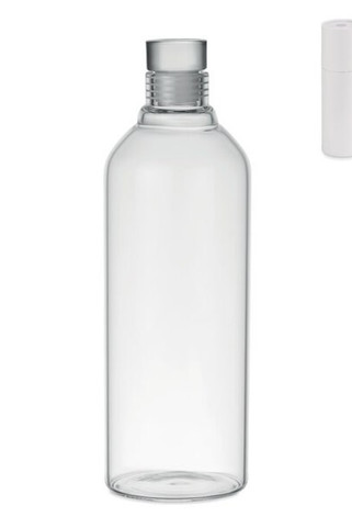 LARGE LOU Premium 1L Borosilicate Glass Bottle with Stopper - GiftRetail MO6802