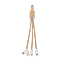 GiftRetail MO6812 - CABIE 3in1 Ladekabel Kork