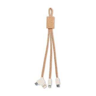 CABIE Eco-Friendly 3-in-1 Cork Charging Cable - GiftRetail MO6812