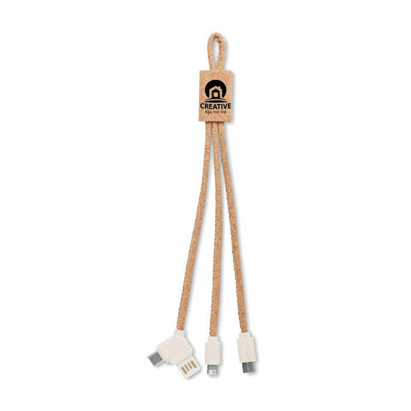 GiftRetail MO6812 - CABIE Eco-Friendly 3-in-1 Cork Charging Cable