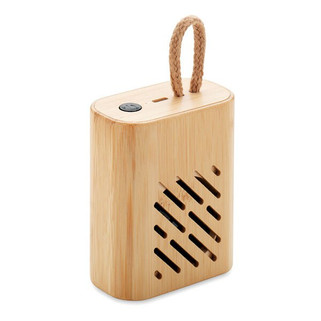 REY Eco-Friendly Bamboo Wireless Speaker with LED - GiftRetail MO6813