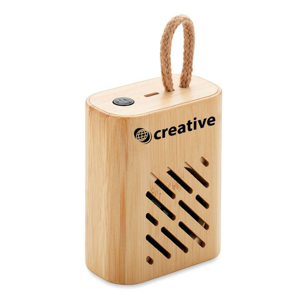 GiftRetail MO6813 - REY Eco-Friendly Bamboo Wireless Speaker with LED