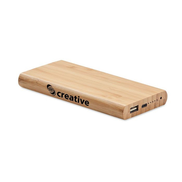 GiftRetail MO6815 - ARENA C Eco-Friendly Bamboo 6000mAh Wireless Power Bank